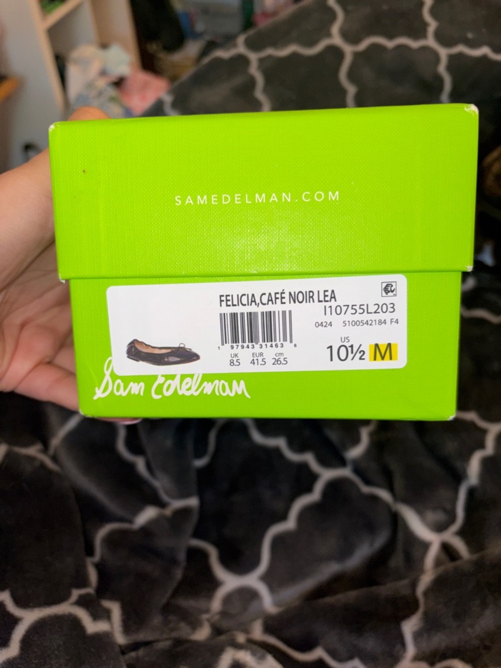 Sam Edelman Dark Brown Patent Ballet Flats with Bow - Picture 4 of 6